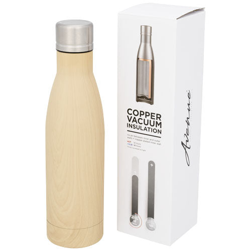 Bidón con aislamiento de cobre con diseño de madera de 500 ml