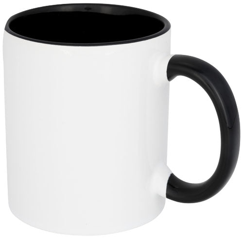 Taza de 350 ml para sublimación con asas e interior de color