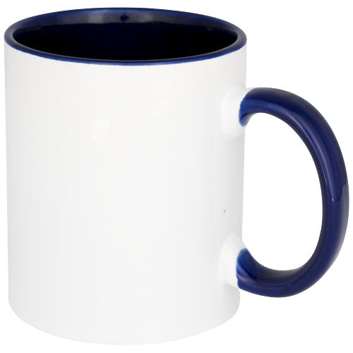 Taza de 350 ml para sublimación con asas e interior de color