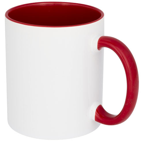Taza de 350 ml para sublimación con asas e interior de color