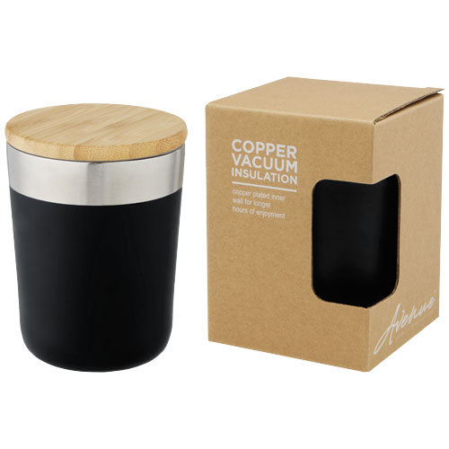 Vaso de 330 ml de acero inoxidable con aislamiento al vacío de cobre y tapa de bambú