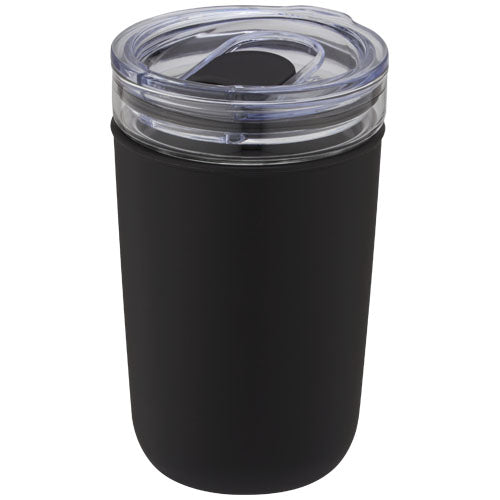 Vaso de vidrio de 420 ml con pared exterior de plástico reciclado