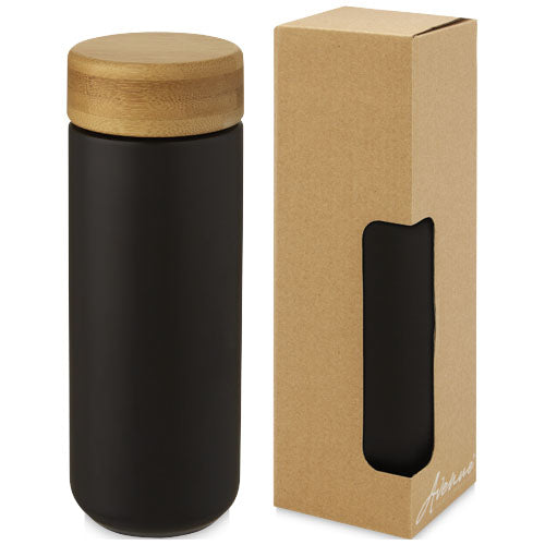 Vaso de cerámica de 300 ml con tapa de bambú