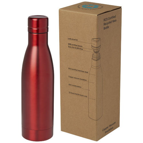 Bidón con aislamiento al vacío de 500 ml de cobre de acero inoxidable reciclado con certificación RCS