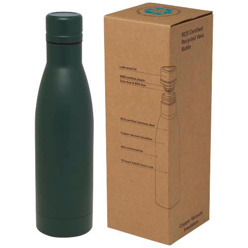 Bidón con aislamiento al vacío de 500 ml de cobre de acero inoxidable reciclado con certificación RCS