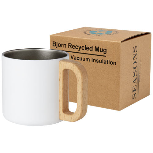 Taza de acero inoxidable reciclado con certificado RCS con aislamiento de cobre de 360 ml