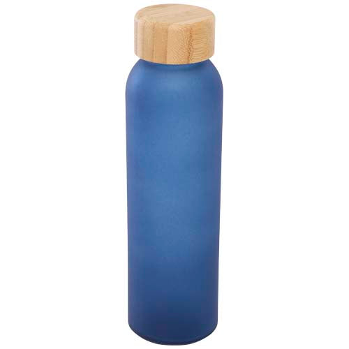 Botella de 500 ml de vidrio sodocálcico mate con tapa de bambú