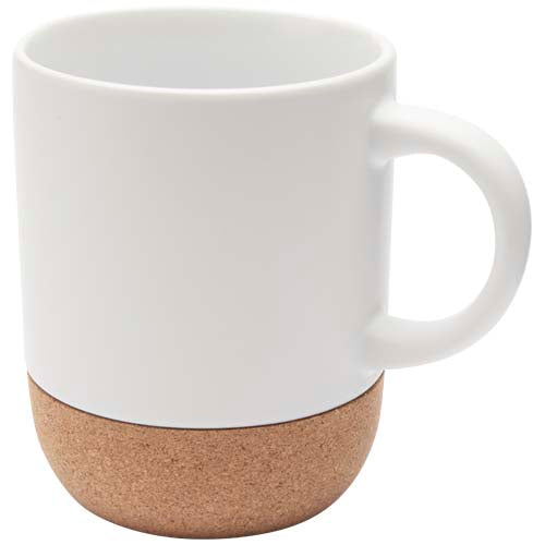 Taza de cerámica de 300 ml con detalles de corcho y acabado mate
