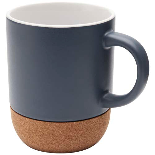 Taza de cerámica de 300 ml con detalles de corcho y acabado mate