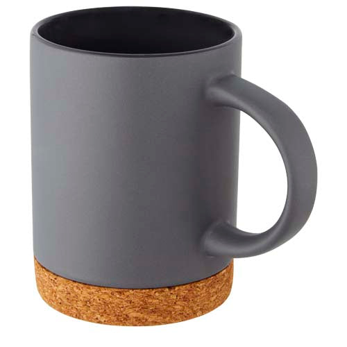Taza de cerámica de 425 ml con base de corcho