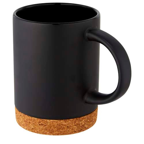 Taza de cerámica de 425 ml con base de corcho