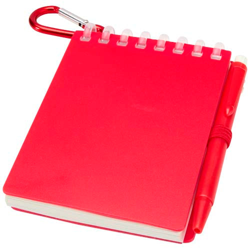 Set de libreta de tapa blanda y bolígrafo de exterior de material reciclado (tinta azul)