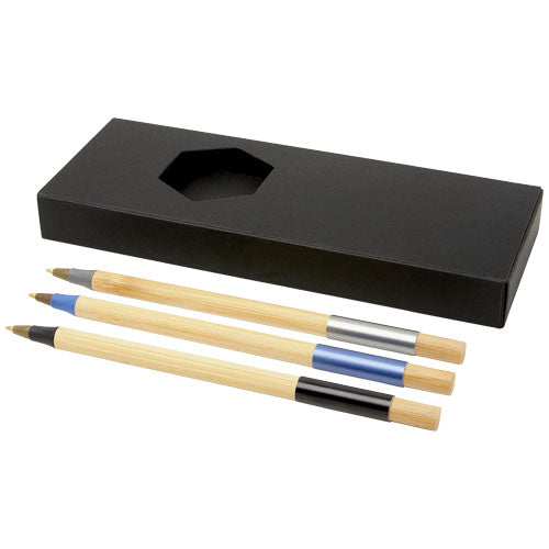 Set de bolígrafos de bambú de 3 piezas "Kerf"
