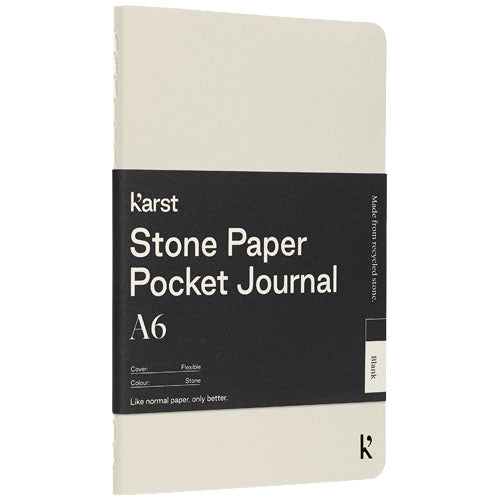 Libreta de bolsillo de tapa blanda de papel de piedra A6 en blanco "Karst®"