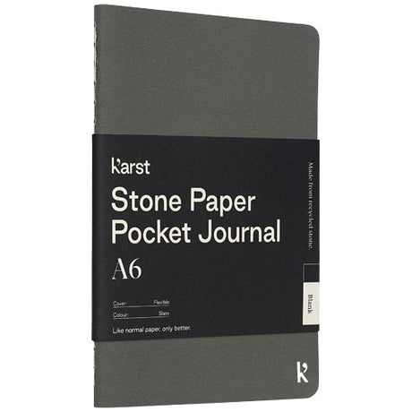 Libreta de bolsillo de tapa blanda de papel de piedra A6 en blanco "Karst®"
