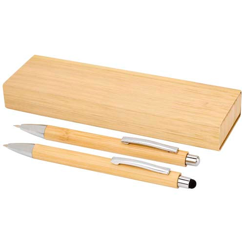 Set de bolígrafo y portaminas de bambú (tinta negra)