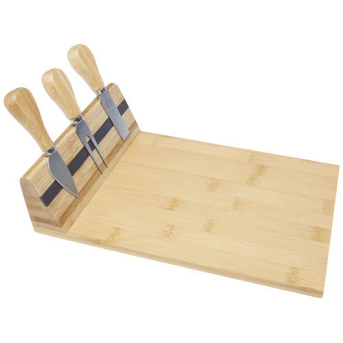 Tabla de quesos imantada con acesorios de bambú