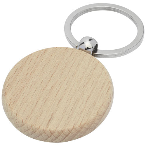Llavero redondo de madera de haya