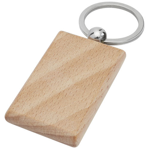 Llavero rectangular de madera de haya