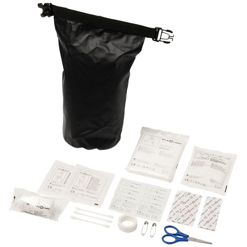 Bolsa impermeable con 30 elementos de primeros auxilios