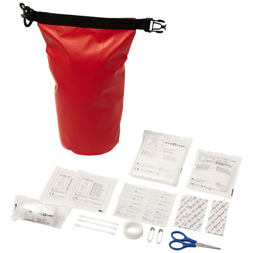 Bolsa impermeable con 30 elementos de primeros auxilios