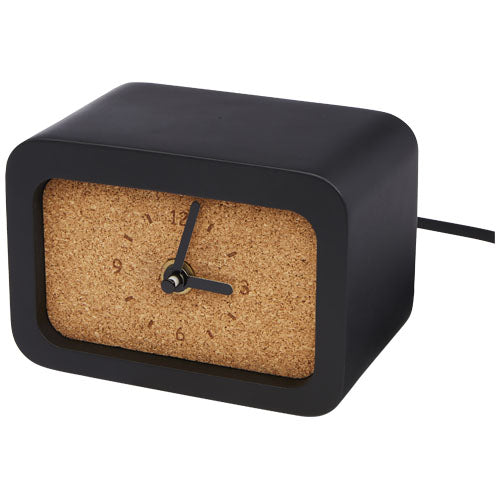 Reloj de sobremesa con cargador inalámbrico de piedra caliza "Momento"