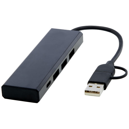 Hub USB 2.0 de aluminio reciclado con certificación RCS
