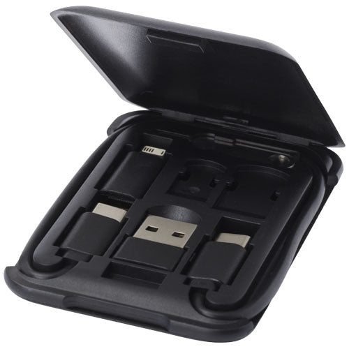 Cable de carga modular de plástico reciclado con soporte para teléfono