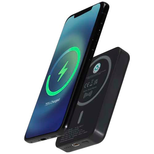 Batería externa inalámbrica magnética de 5000 mAh y 15 W con PD de 20 W fabricada con plástico reciclado