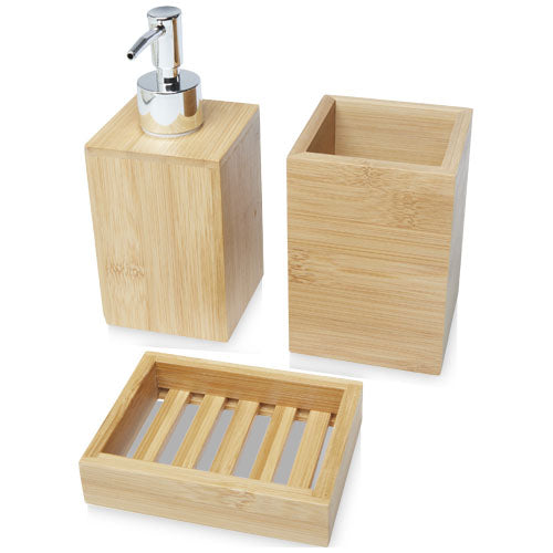 Set de baño de bambú de 3 piezas