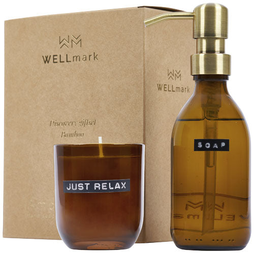 Dispensador de jabón de manos de 200 ml y juego de velas perfumadas de 150 g con fragancia de bambú