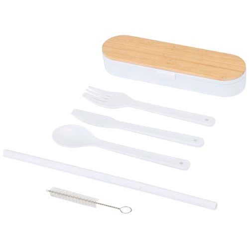 Set de cubiertos con tapa de bambú