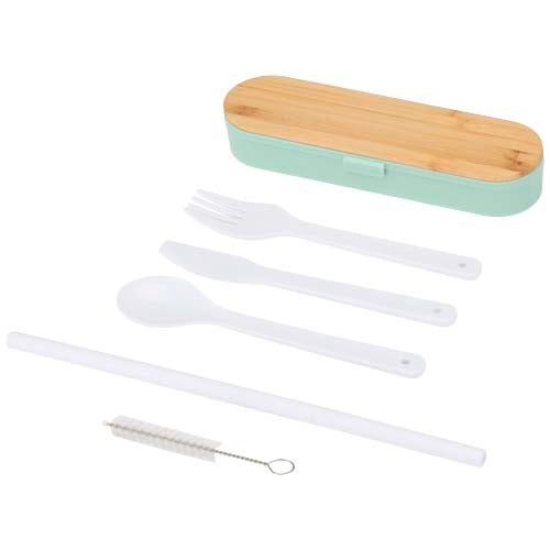 Set de cubiertos con tapa de bambú
