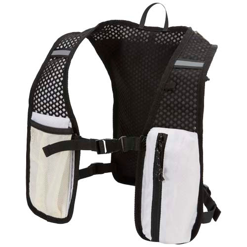 Chaleco de running de material reciclado con certificado GRS y mochila de hidratación de 5 L