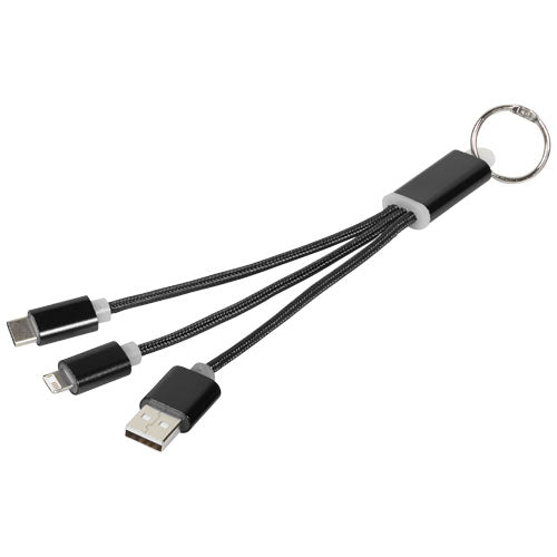 Cable de carga 3 en 1 con llavero