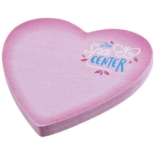 Libreta con notas adhesivas de material reciclado con forma de corazón