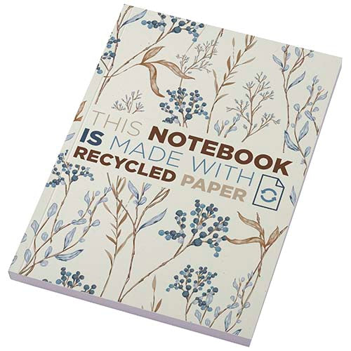Libreta A5 de tapa blanda con 100 hojas de papel reciclado