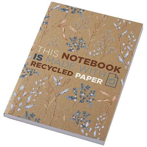 Libreta A5 de tapa blanda craft con 100 hojas de papel reciclado