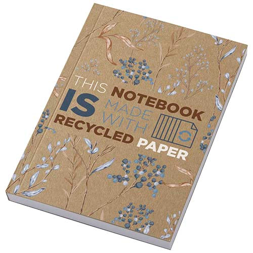 Libreta A6 de tapa blanda craft con 100 hojas de papel reciclado