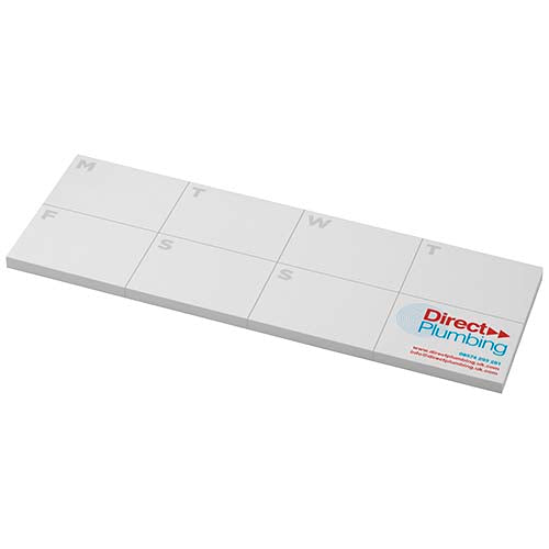 Libreta con notas adhesivas de material reciclado con planificador impreso