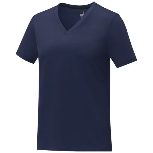 Camiseta de manga corta y cuello en V para mujer
