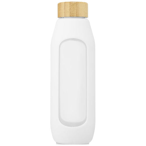 Botella de vidrio borosilicato con agarre de silicona de 600 ml Tidan