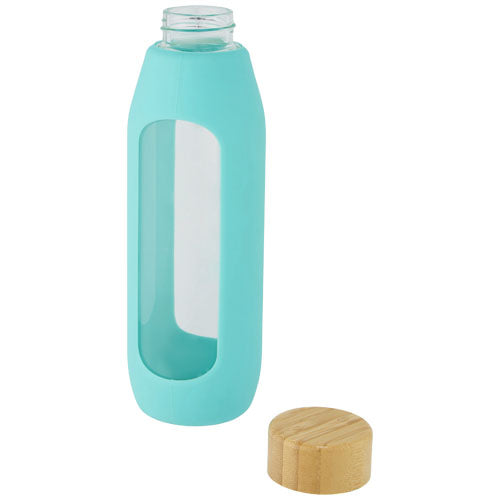 Botella de vidrio borosilicato con agarre de silicona de 600 ml Tidan