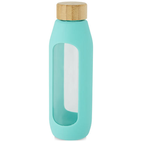 Botella de vidrio borosilicato con agarre de silicona de 600 ml Tidan