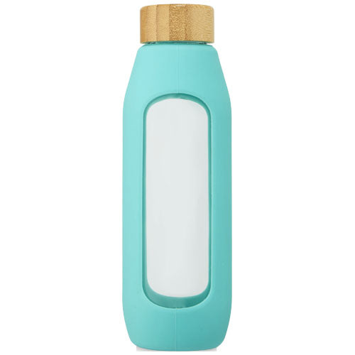 Botella de vidrio borosilicato con agarre de silicona de 600 ml Tidan