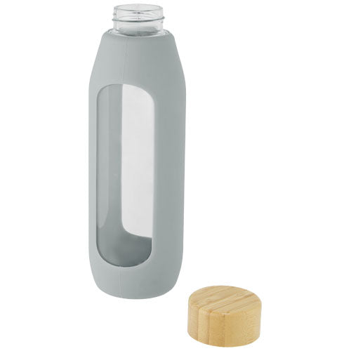 Botella de vidrio borosilicato con agarre de silicona de 600 ml Tidan