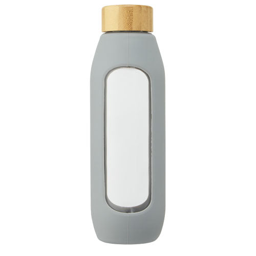 Botella de vidrio borosilicato con agarre de silicona de 600 ml Tidan