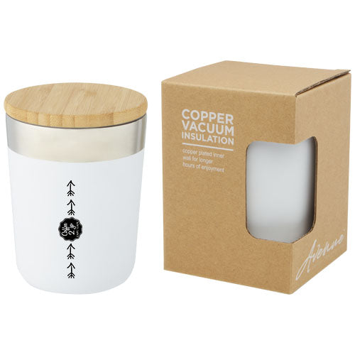 Vaso de 330 ml de acero inoxidable con aislamiento al vacío de cobre y tapa de bambú Lagan