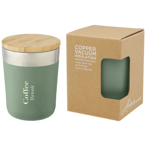 Vaso de 330 ml de acero inoxidable con aislamiento al vacío de cobre y tapa de bambú Lagan