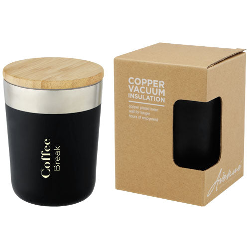 Vaso de 330 ml de acero inoxidable con aislamiento al vacío de cobre y tapa de bambú Lagan